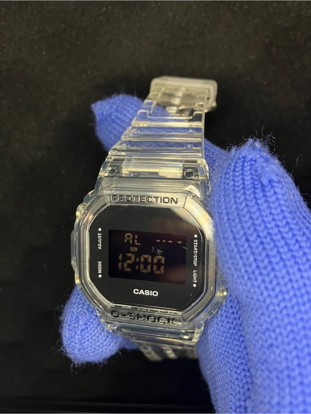 Custom G Shock Black and Clear Dw5600